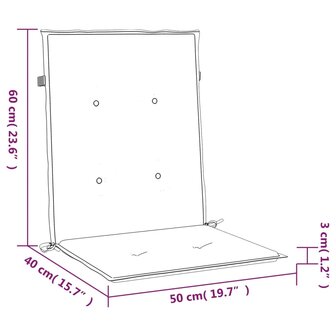 Tuinstoelkussens 2 st 100x50x3 cm oxford stof ruitpatroon grijs 9