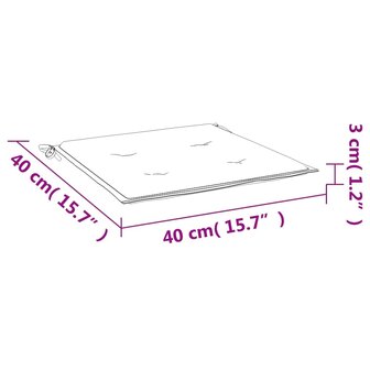 Stoelkussens 2 st bladpatroon 40x40x3 cm stof 8