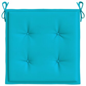 Tuinstoelkussens 2 st 40x40x3 cm stof turquoise 5