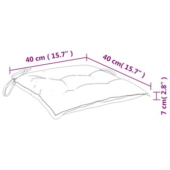 Stoelkussens 4 st 40x40x7 cm oxford stof zwart 8