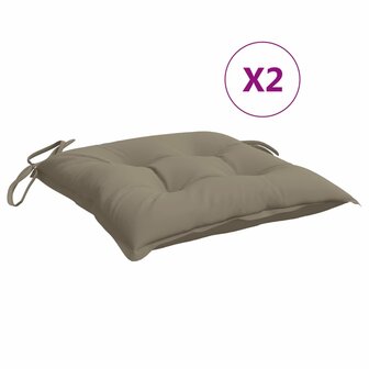 Stoelkussens 2 st 40x40x7 cm oxford stof taupe 2