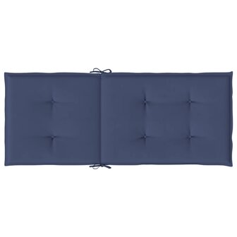 Stoelkussens 2 st hoge rug stof marineblauw 6