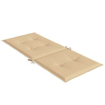 Stoelkussens 2 st hoge rug 120x50x4 cm stof gem&ecirc;leerd beige 5