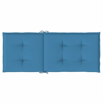 Stoelkussens 2 st hoge rug 120x50x4 cm stof gem&ecirc;leerd blauw 6