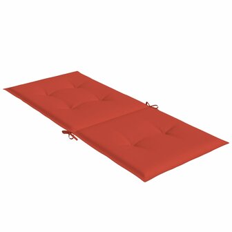 Stoelkussens 2 st hoge rug 120x50x4 cm stof gem&ecirc;leerd rood 5