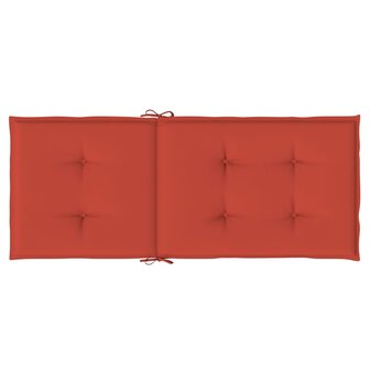 Stoelkussens 2 st hoge rug 120x50x4 cm stof gem&ecirc;leerd rood 6