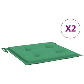 Tuinstoelkussens 2 st 50x50x3 cm oxford stof groen 2