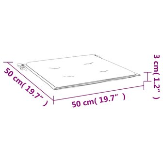 Tuinstoelkussens 2 st 50x50x3 cm stof blauw 8