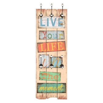 Wandkapstok met 6 haken LIVE LIFE 120x40 cm 2