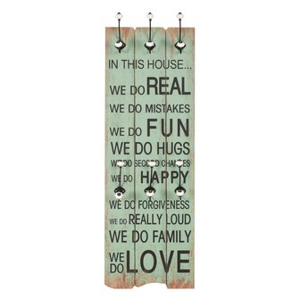 Wandkapstok met 6 haken HAPPY LOVE 120x40 cm 2