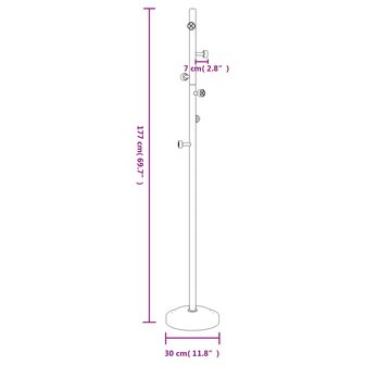 Kapstok 177 cm gepoedercoat ijzer wit 8