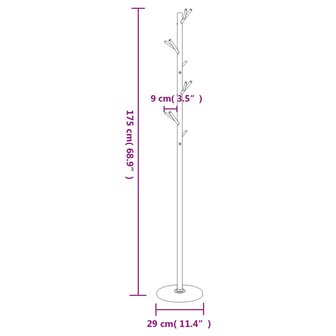 Kapstok 175 cm gepoedercoat ijzer wit 8