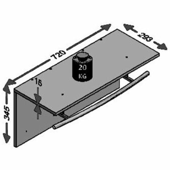 FMD Wandkapstok 72x29,3x34,5 cm hoogglans wit 3