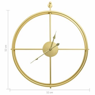 Wandklok 52 cm ijzer goudkleurig 5