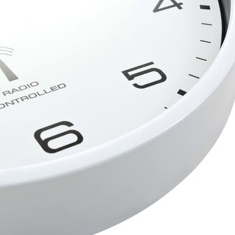 Wandklok met quartz uurwerk radiogestuurd 31 cm wit 6