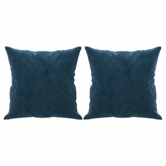 Sierkussens 2 st 40x40 cm fluweel blauw 2