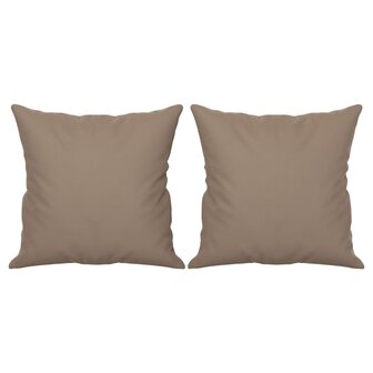 Sierkussens 2 st 40x40 cm microvezelstof taupe 2