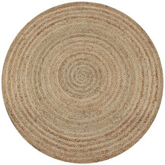 Tapijt rond 90 cm gevlochten jute 1