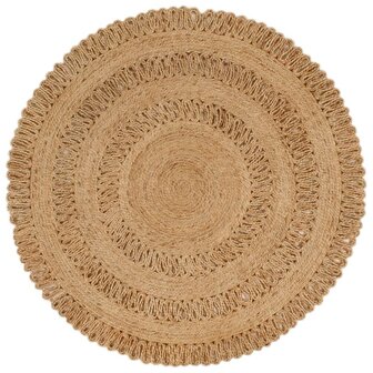 Tapijt rond 120 cm gevlochten jute 1