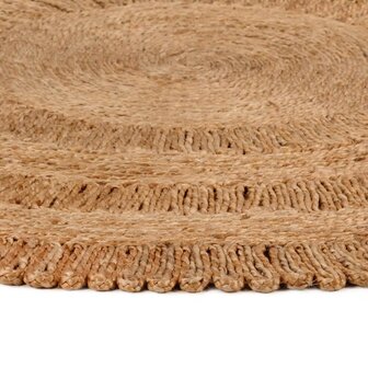 Tapijt rond 120 cm gevlochten jute 2