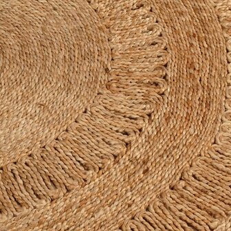 Tapijt rond 120 cm gevlochten jute 3