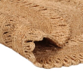 Tapijt rond 120 cm gevlochten jute 5