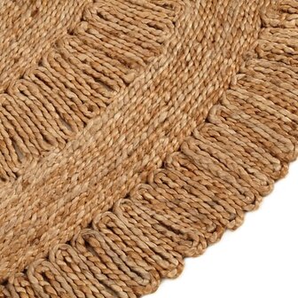 Tapijt rond 150 cm gevlochten jute 4