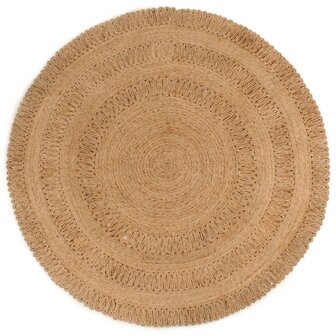 Tapijt rond 180 cm gevlochten jute 1