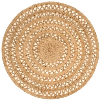 Tapijt rond 150 cm gevlochten jute 1