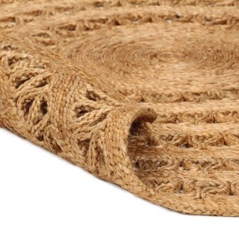 Tapijt rond 180 cm gevlochten jute 5