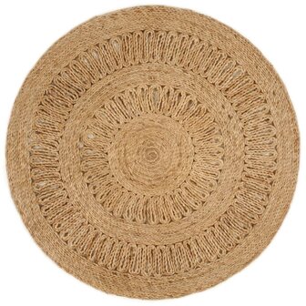 Tapijt rond 90 cm gevlochten jute 1