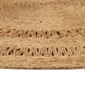 Tapijt rond 90 cm gevlochten jute 2