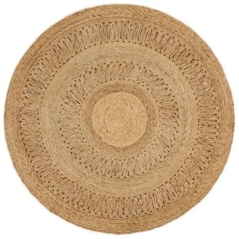 Tapijt rond 120 cm gevlochten jute 1