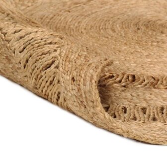 Tapijt rond 120 cm gevlochten jute 5