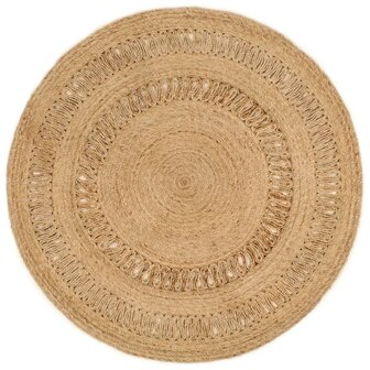 Tapijt rond 150 cm gevlochten jute 1