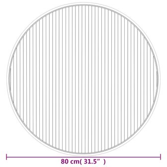 Vloerkleed rond 80 cm bamboe grijs 8