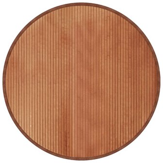 Vloerkleed rond 100 cm bamboe bruin 2