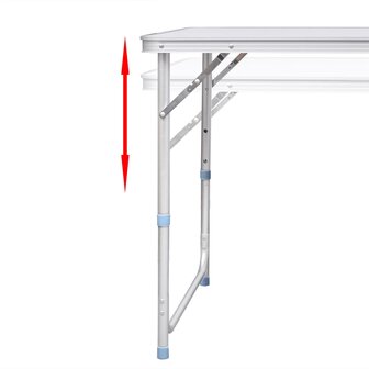 Campingtafel inklapbaar en verstelbaar 120x60 cm aluminium 6