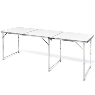 Campingtafel inklapbaar en verstelbaar in hoogte aluminium 180 x 60 cm 1