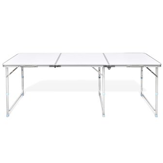 Campingtafel inklapbaar en verstelbaar in hoogte aluminium 180 x 60 cm 5