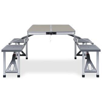 Campingtafel inklapbaar met 4 zitjes staal en aluminium 2