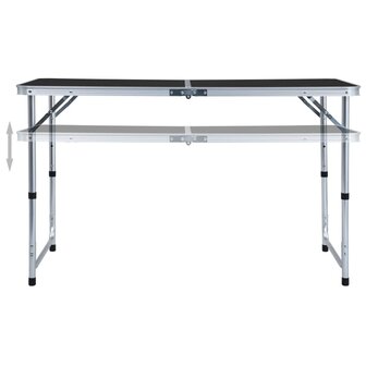 Campingtafel inklapbaar 120x60 cm aluminium grijs 2