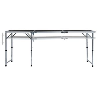 Campingtafel inklapbaar 180x60 cm aluminium grijs 2