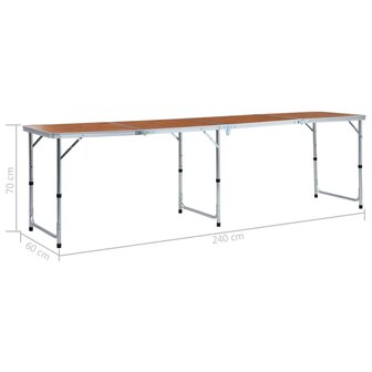 Campingtafel inklapbaar 240x60 cm aluminium 9