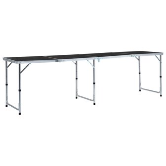 Campingtafel inklapbaar 240x60 cm aluminium grijs 1