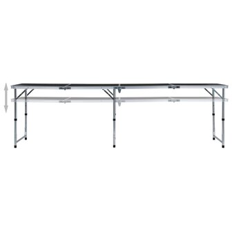 Campingtafel inklapbaar 240x60 cm aluminium grijs 2