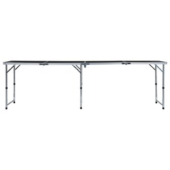 Campingtafel inklapbaar 240x60 cm aluminium grijs 3