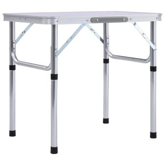 Campingtafel inklapbaar 60x45 cm aluminium wit 1