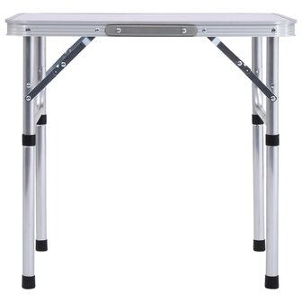 Campingtafel inklapbaar 60x45 cm aluminium wit 3