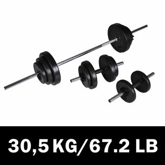 Barbell- en dumbbellset 30,5 kg 1